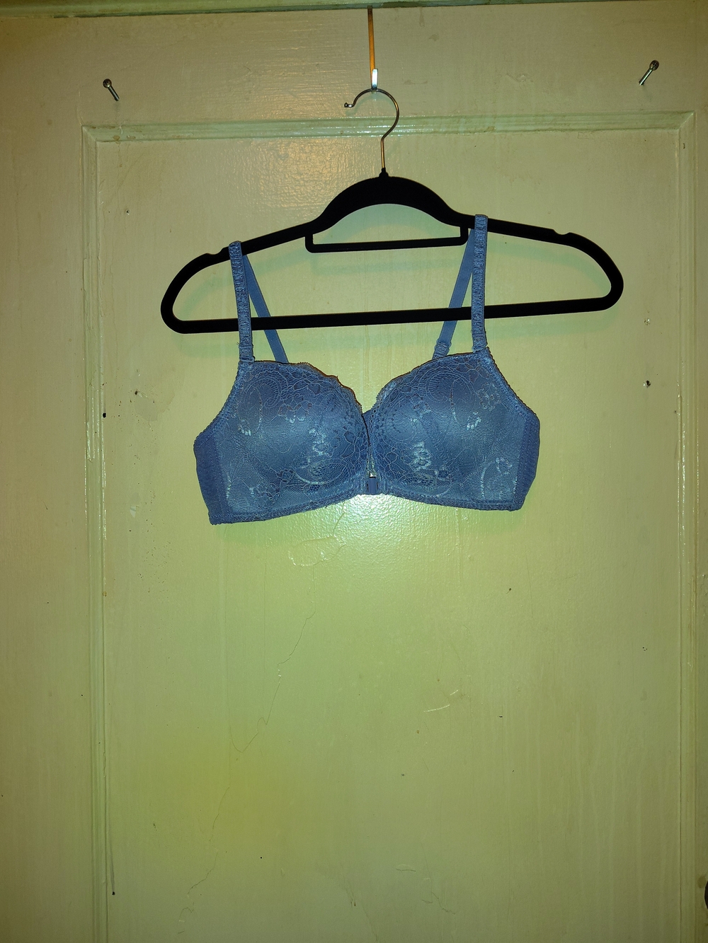 SHEIN Lace Underwire Bra in Denim Blue